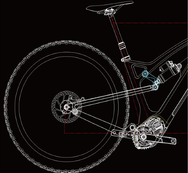 27.5er Full Suspension MTB E-Bike Frame