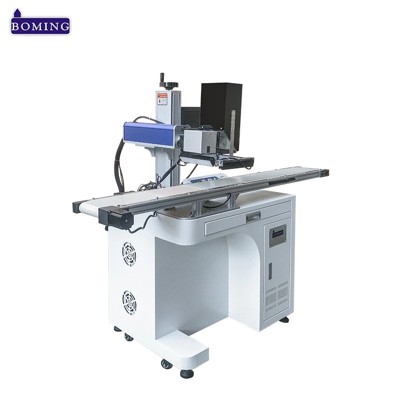 Metall-Kamera-Faser-Lasermarkiermaschine mit Förderer