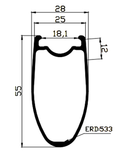 55mm deep tubeless rims