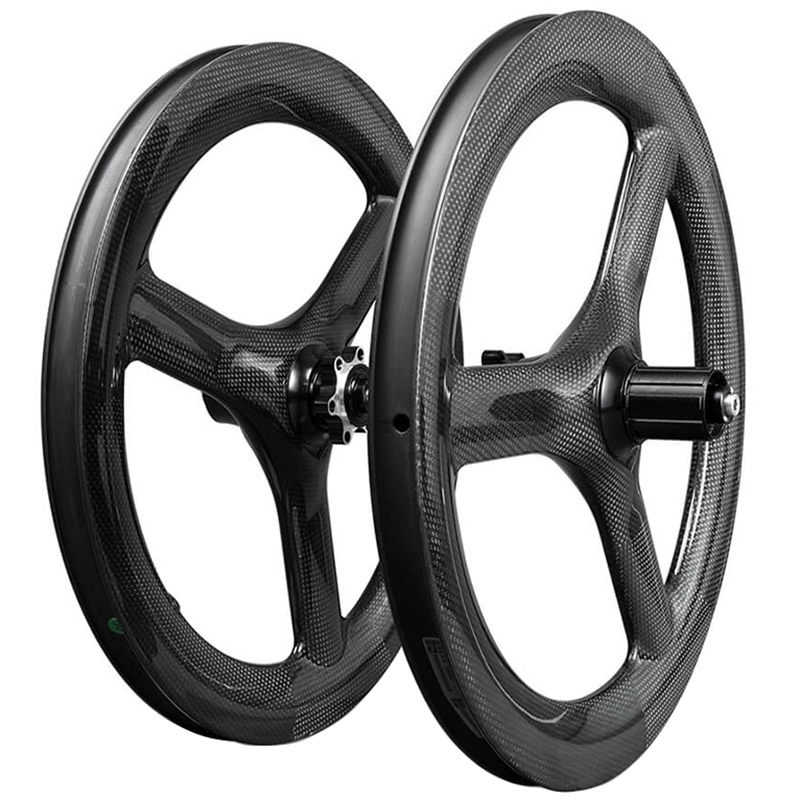 Carbon Tri Spoke Wheel 16 Zoll 349 Folding Ride Carbon Laufradsatz Scheibenbremse 23 mm breit 40 mm tief