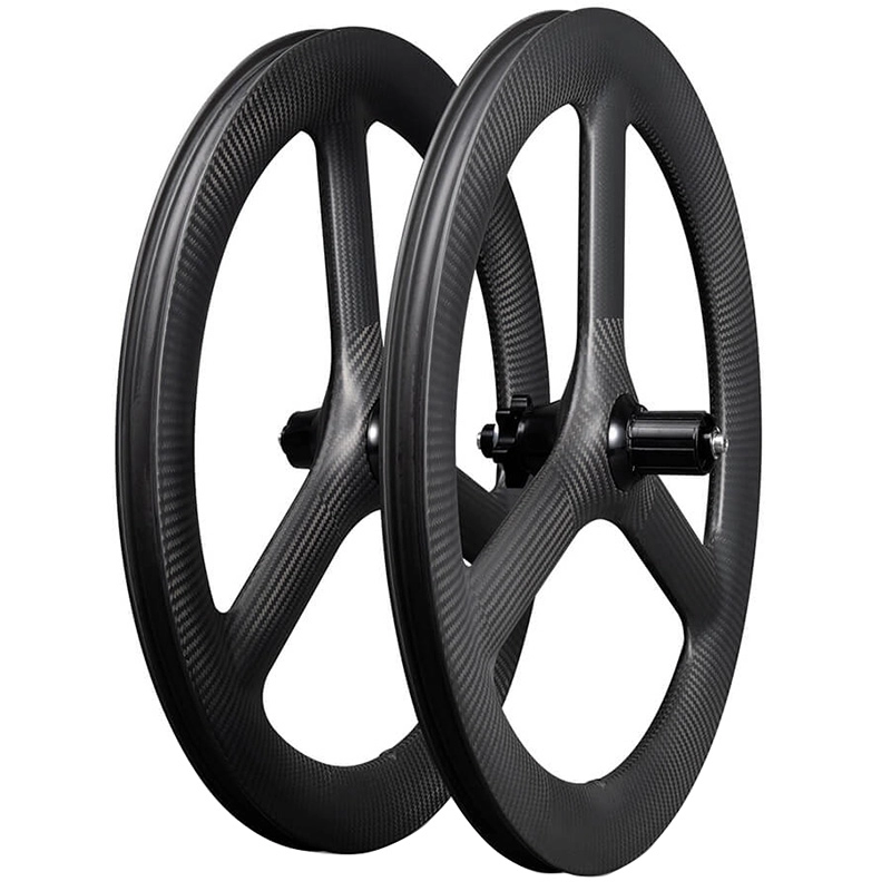 Carbon Tri Spoke Wheel 20 Zoll 451 Folding Ride Carbon Laufradsatz Scheibenbremse 25 mm breit 48 mm tief