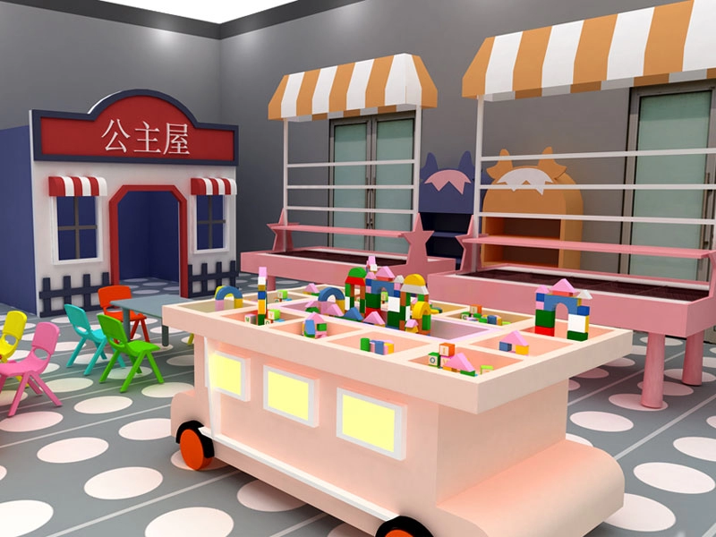 Großer Indoor-Spielplatz im Einkaufszentrum für Kinder