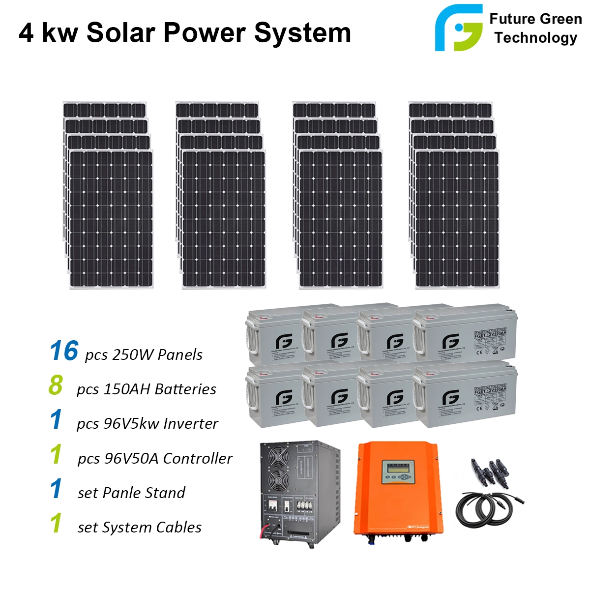 4kw Home Use Off Grid Solar PV Panel Energy Power System Kit