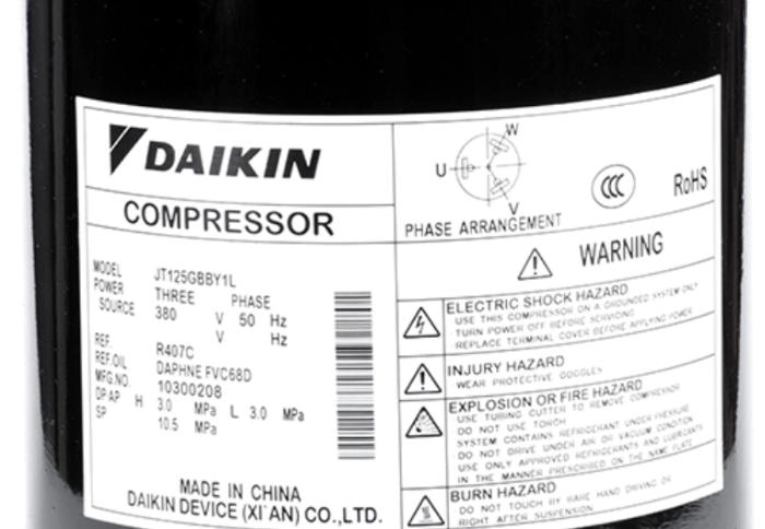 R407C 3HP Kommerzielle Scroll-Kompressoren von Daikin