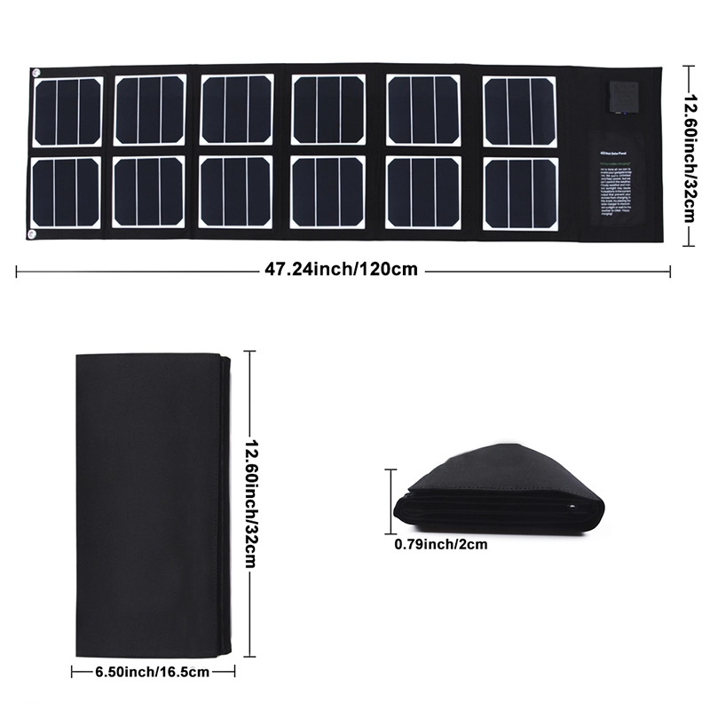 Tragbares 40-W-Sunpower-Solarpanel-Solarladegerät für Laptop und Mobiltelefon
