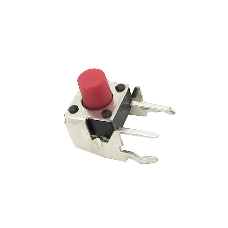 12 V rechtwinkliger taktiler Schalter mit rotem Knopf