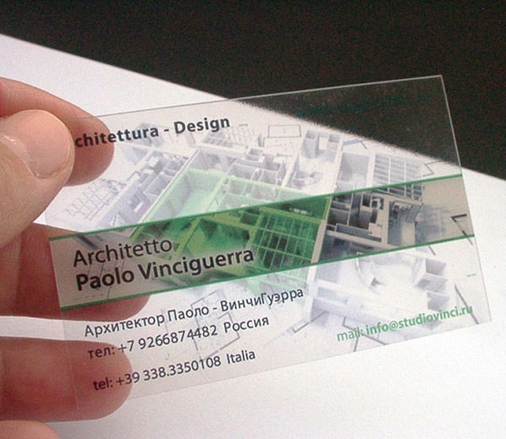 Transparente Visitenkarte aus PVC mit Vollfarbdruck