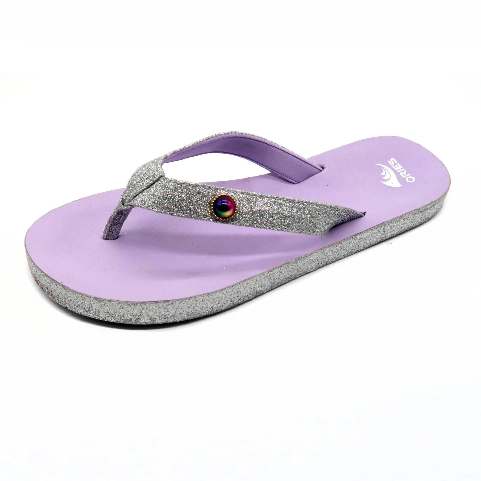 Gleit glänzendes Material am Sohlenrand und Riemen Fashion Girl Flip Flops Sandale