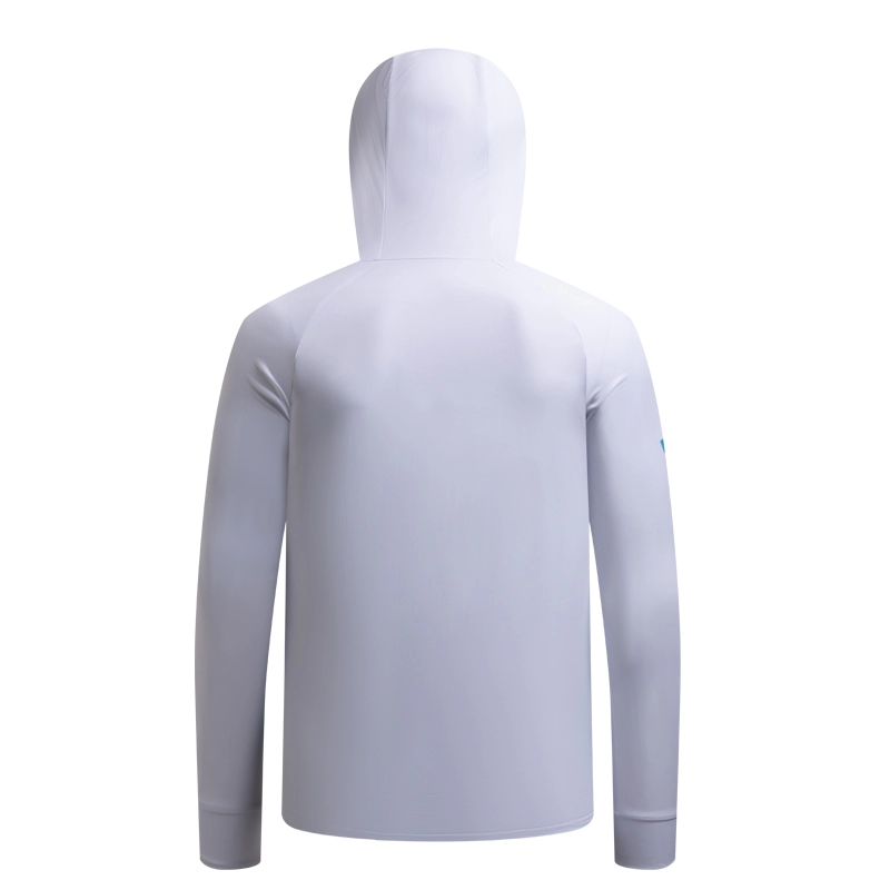Herren 1/4 Reißverschluss Langarm Angelhemd UV Sonnenschutz UPF 50+ Pullover mit Hoodie zum Laufen Radfahren Wandern Segeln