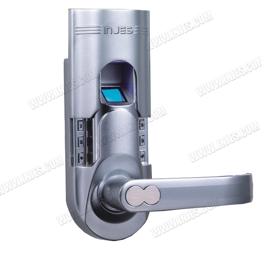 Schlüsselloses biometrisches Fingerabdruck-Türschloss mit silbernem rechten Griff