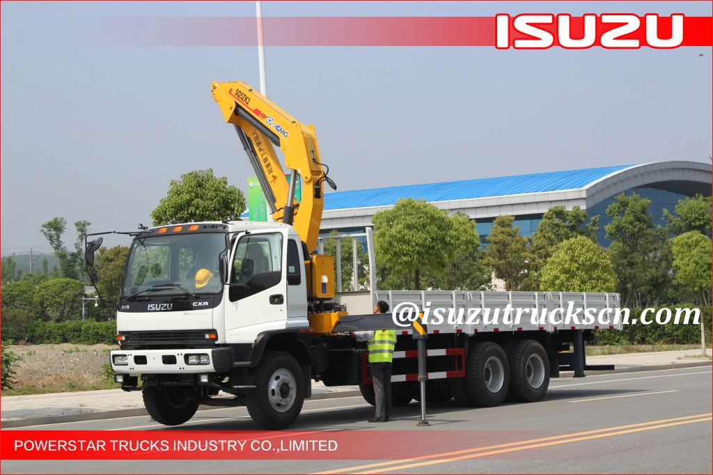 Ghana-Kunden 10-Rad-Heavy Duty Isuzu Knuckle Boom Truck Crane