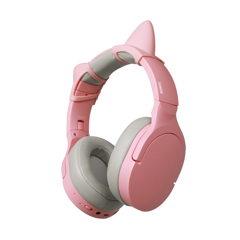 Somic SC2000 Pink HIFI Over-the-Ear-Kopfhörer, kabellos, Bluetooth