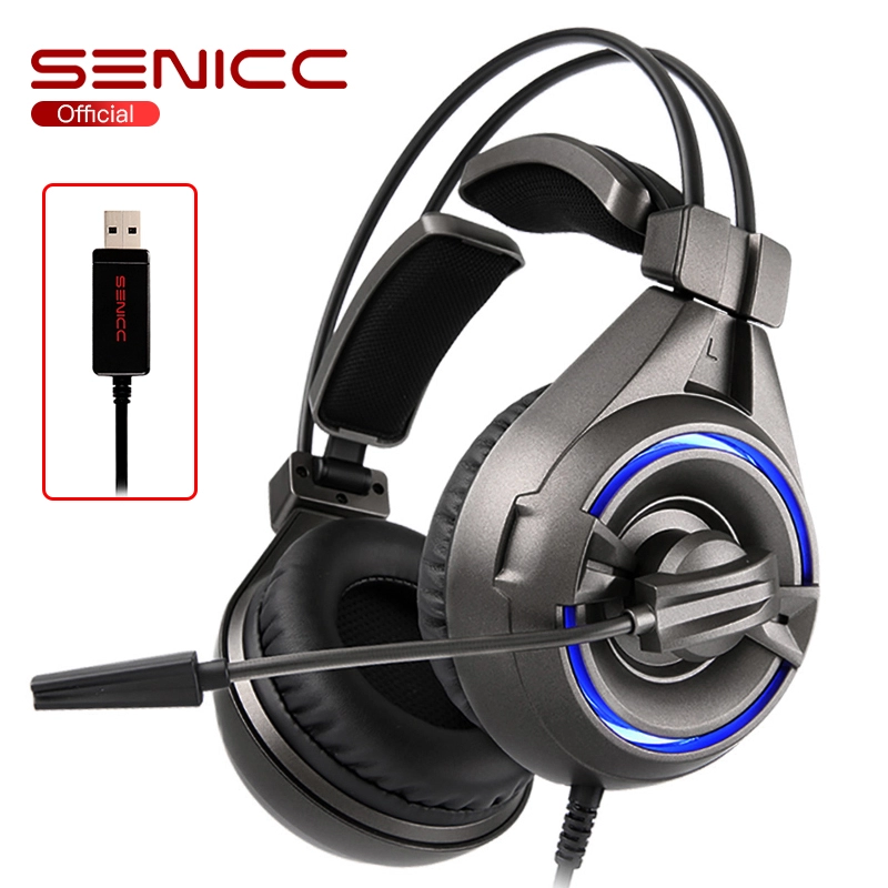 SENICC A6 Virtual 7.1 USB-Gaming-Headset mit LED-Mikrofon