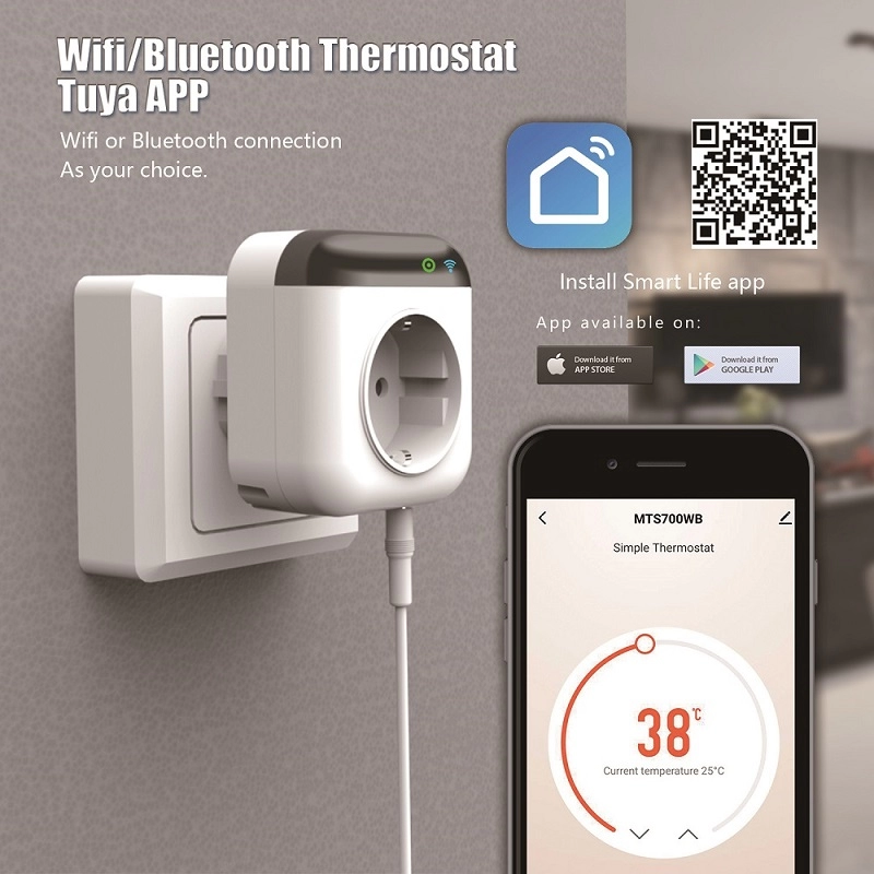 Programmierbarer Tuya Smart Life Thermostat UK-Stecker