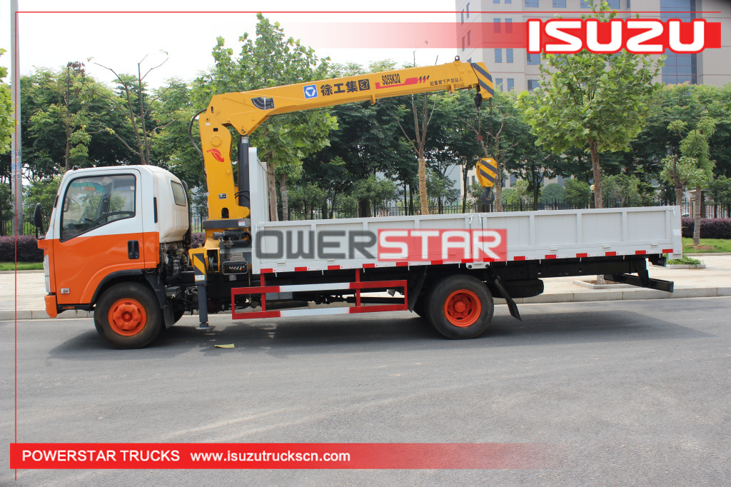 5ton Rwanda Isuzu Mobile Commercial Telescopic Boom Truck Mounted Crane