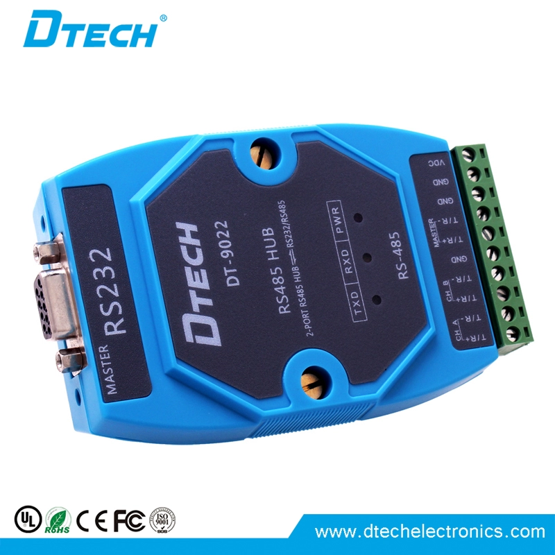 DTECH DT-9022 RS485-Hub mit 2 Anschlüssen in Industriequalität
