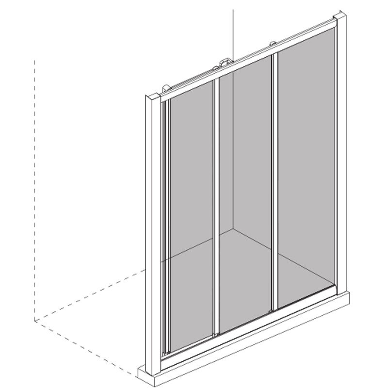 Gerahmte Tri-Schiebe-Duschtür 4mm