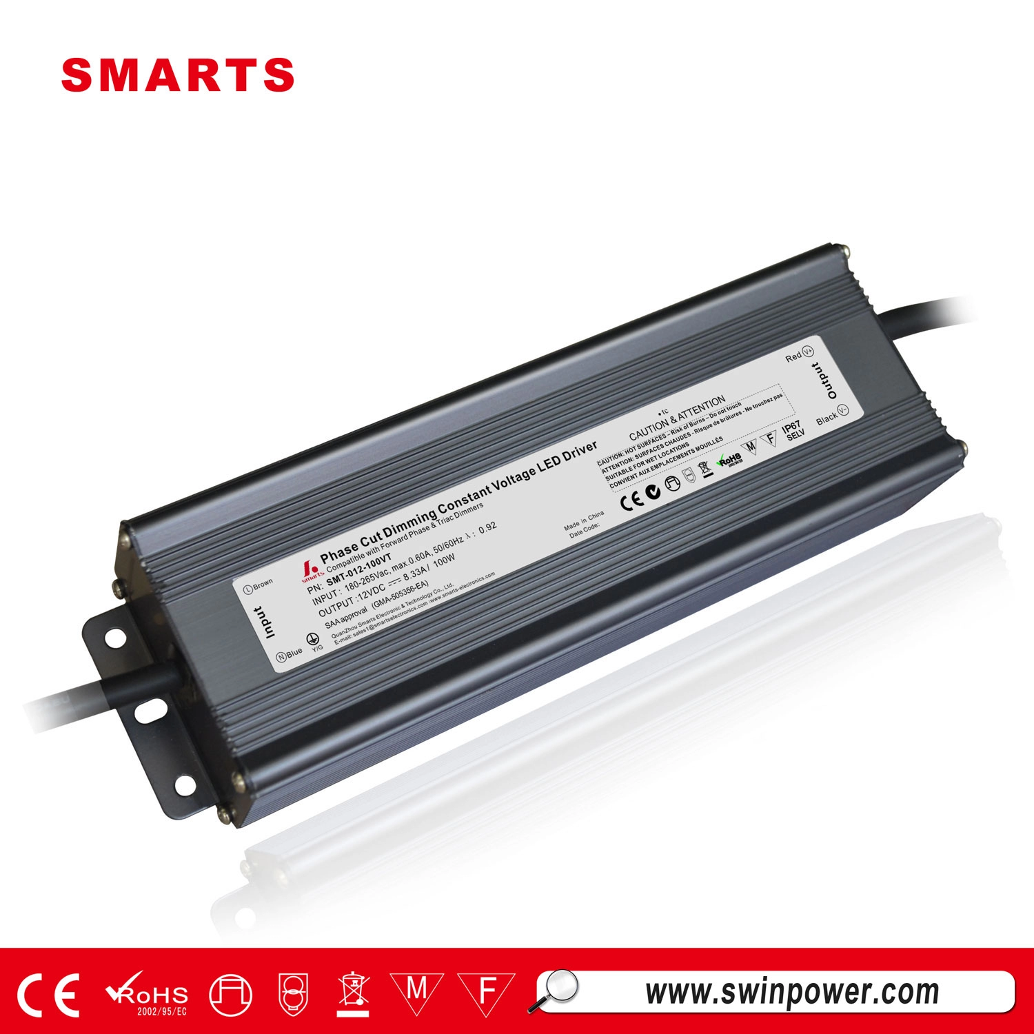 12-V-Netzteil 100-W-Konstantspannungs-LED-Treiber-Triac-Stromquelle für LED-Streifenlichter