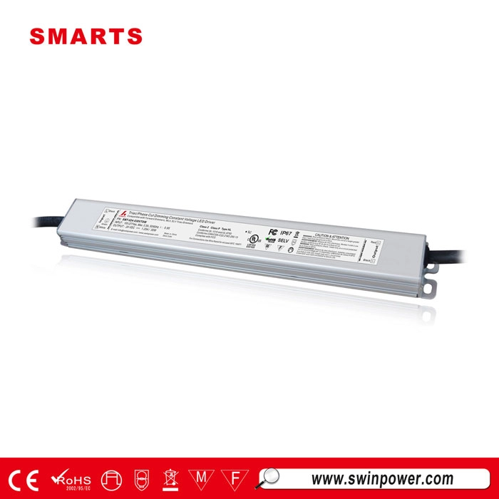 Ultraschlanker dimmbarer 24-Volt-LED-Treiber, 30-W-Wechselstrom-zu-Gleichstrom-LED-Netzteil