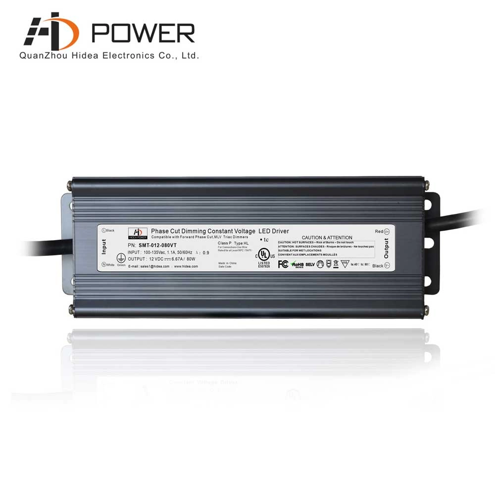 Triac-dimmbarer LED-Treiber 80 W IP67 12 V 24 V für den Außenbereich