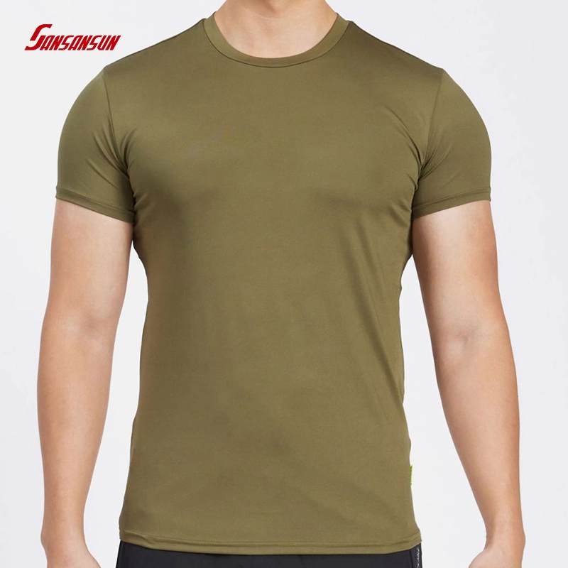Schnell trocknendes Sport-T-Shirt für Herren mit kurzen Ärmeln, Sommer, lässige Baumwolle, plus Größe