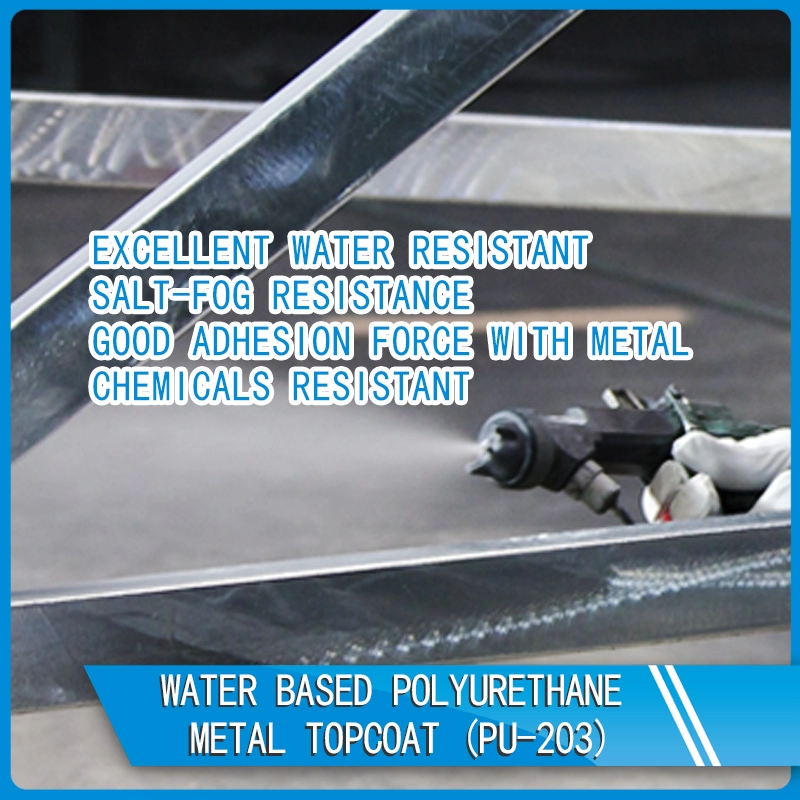 Wasserbasierter Polyurethan-Metalldecklack PU-203