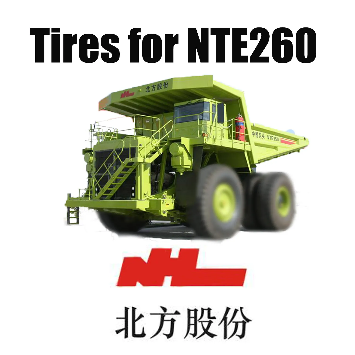 50/80R57 Off-the-Road-Reifen für den Bergbau, montiert auf NTE 260 TEREX-Haul Trucks