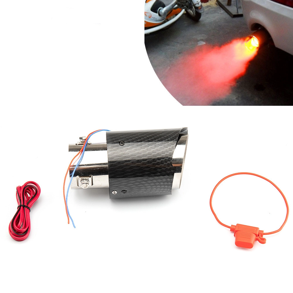 Performance Auto Parts Kohlefaser-Auspuffspitze mit LED-Licht