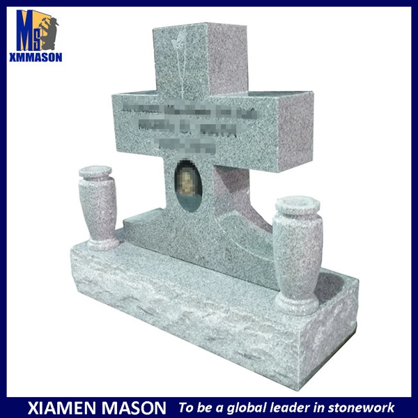 Grabstein aus grauem Granit im amerikanischen Stil für Oma