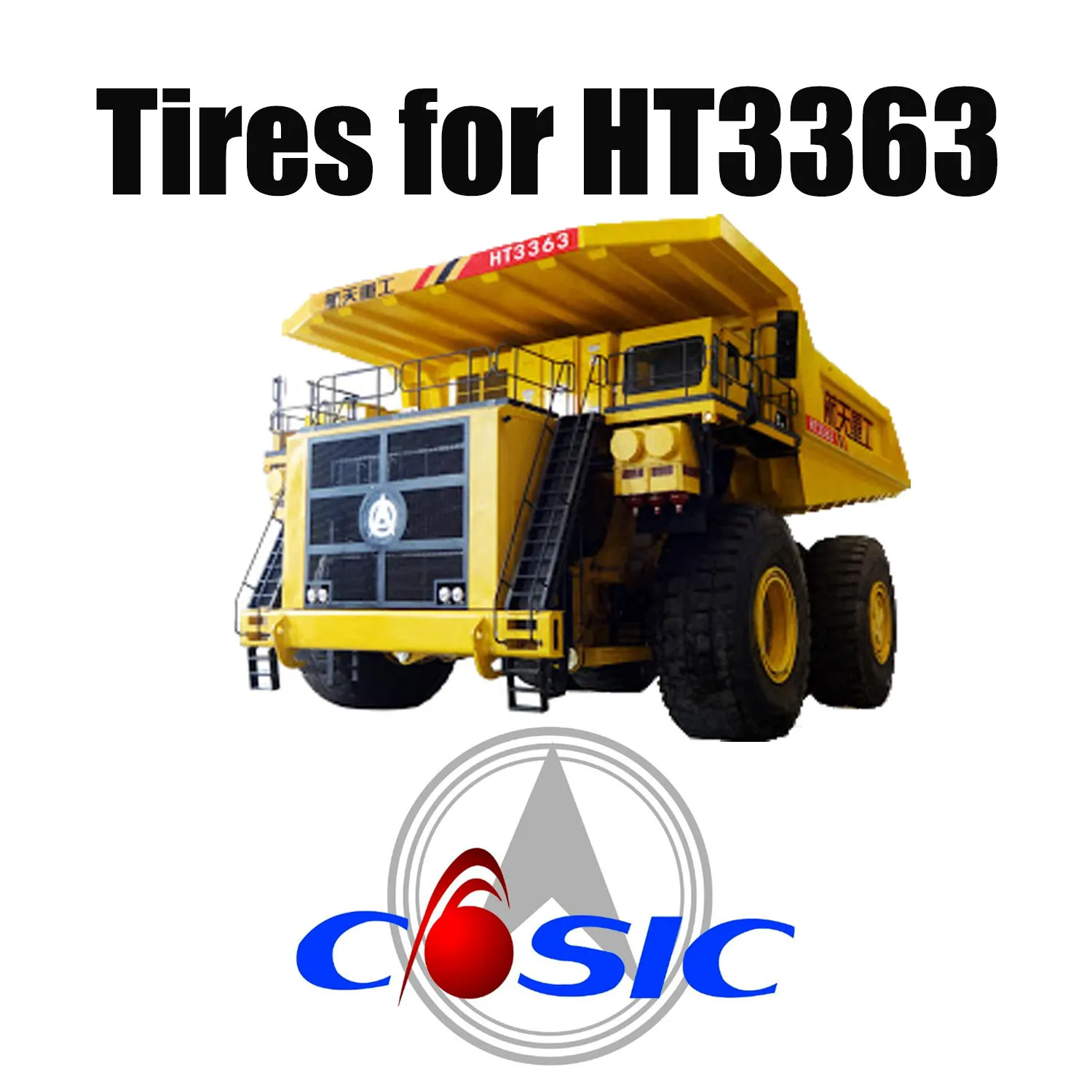 Muldenkipper für den Bergbau HT3363 mit Giant 59/80R63 Earthmover OTR-Reifen