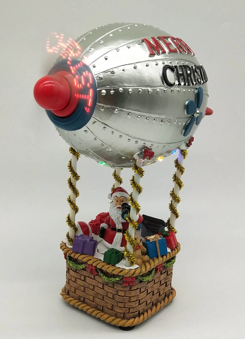 LED-Weihnachtsluftschiff des Weihnachtsmanns mit Blick auf den Weihnachtsmann