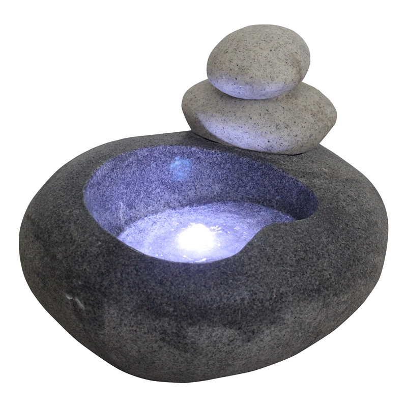 Indoor & Outdoor Garden Twin Pebble Stone in einem ovalen Wasserbrunnen