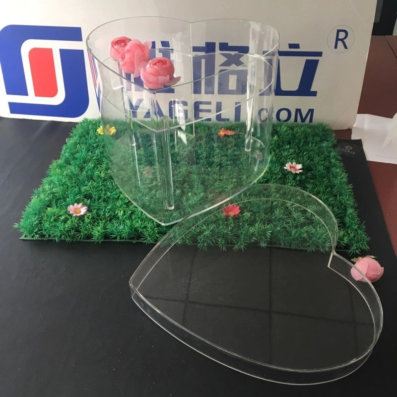 Transparente herzförmige Blumenverpackungsbox aus Acryl