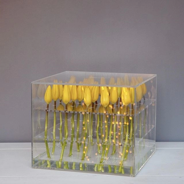 Wasserdichter Acrylblumen-Aufbewahrungsbox-Rosen-Großhandelsverpackungskasten