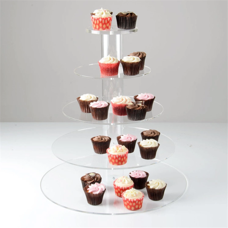 Verstellbarer runder Cupcake-Ständer aus Acryl mit 2/3/4/5 Ebenen