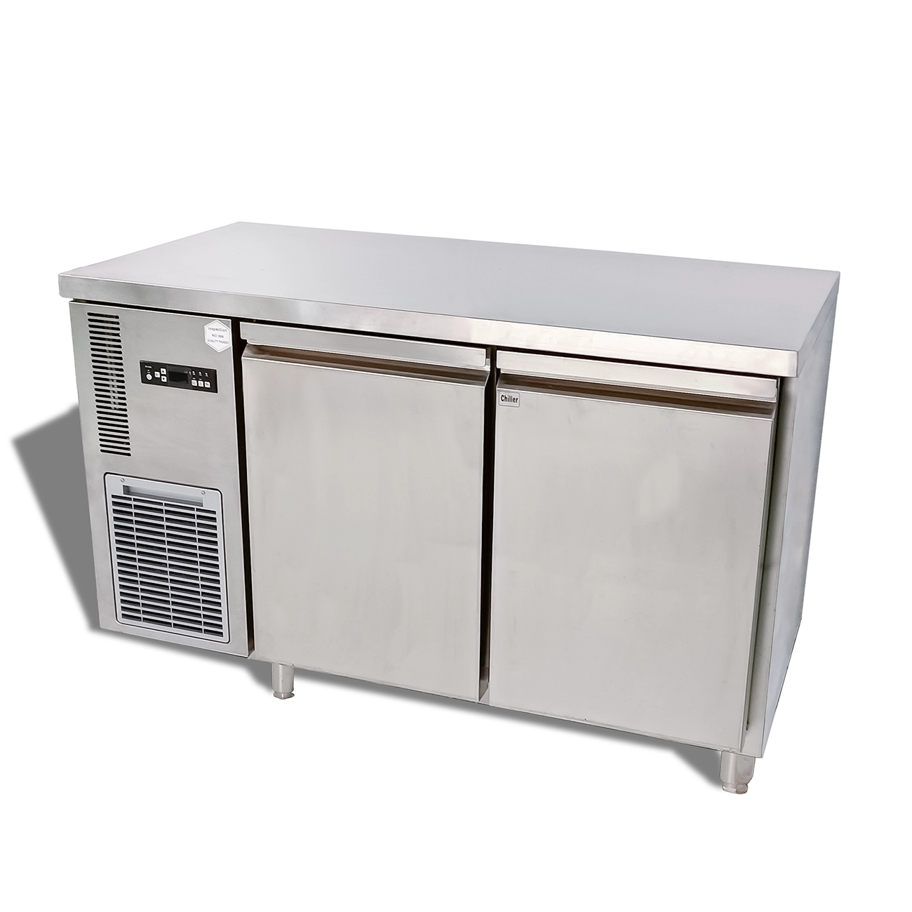 Kommerzieller Edelstahl-Unterthekenkühlschrank, 2 Türen, Arbeitstisch-Kühler