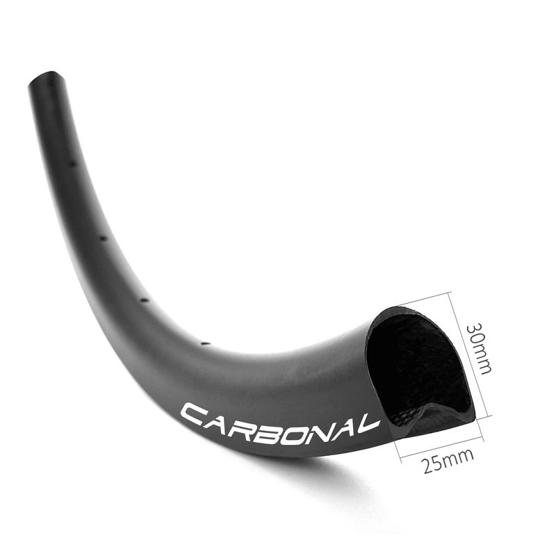 Leichte Carbon-Fahrrad-Cyclocross-Felge, 30 mm tiefes Scheibenrohr