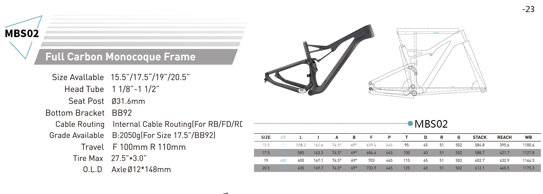 Carbonfaser-Mountainbike-Rahmen