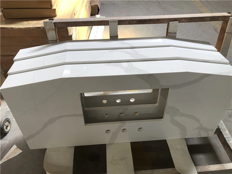 Statuario Quarzstein Arbeitsplatte Badezimmer Waschtischplatte mit Milter Edge