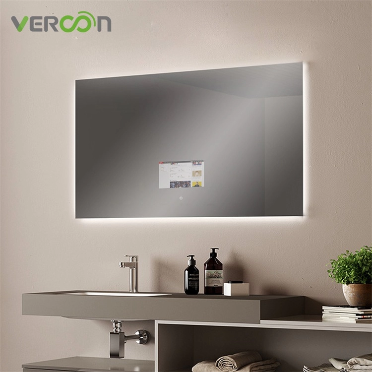 Vercon Smart Mirror Android OS 11 mit 10,1-Zoll-Touchscreen-TV-Spiegel Badezimmerspiegel