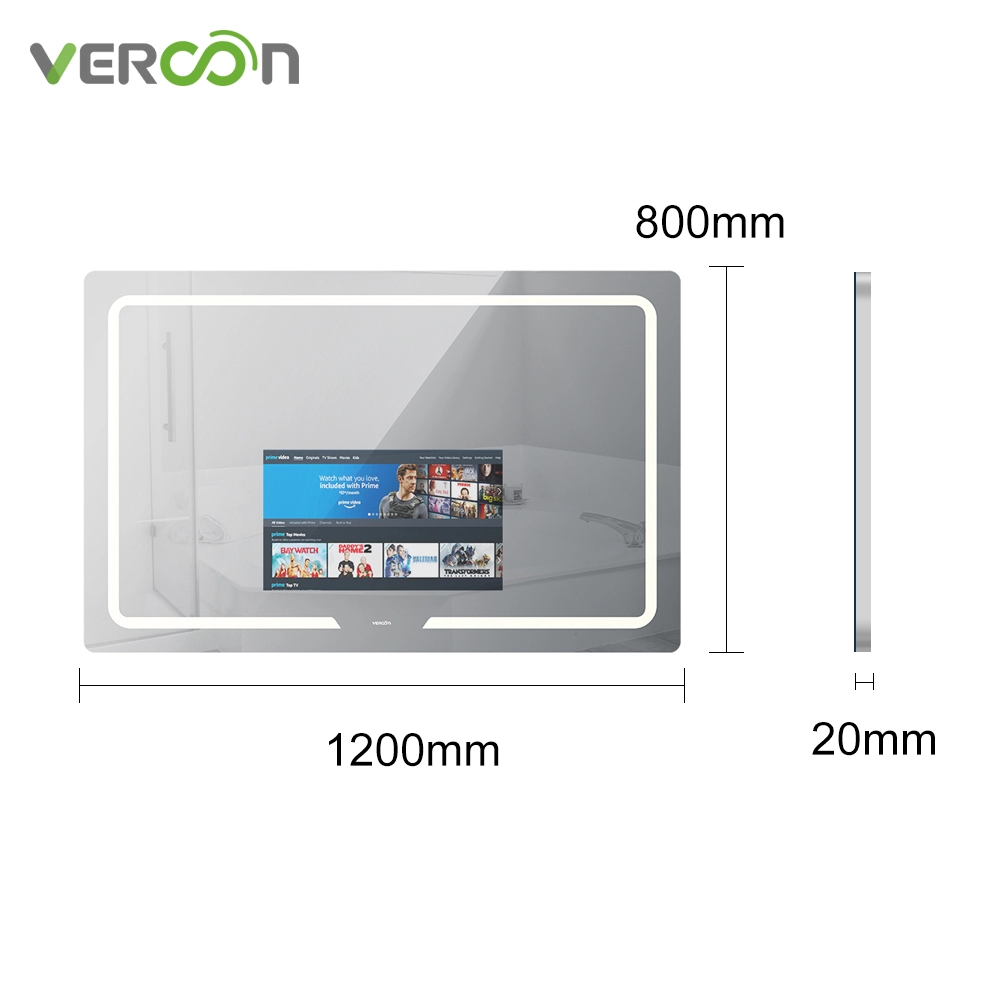 21,5-Zoll-Touchscreen, rechteckig, LED-Eitelkeits-Smart-Badezimmerspiegel