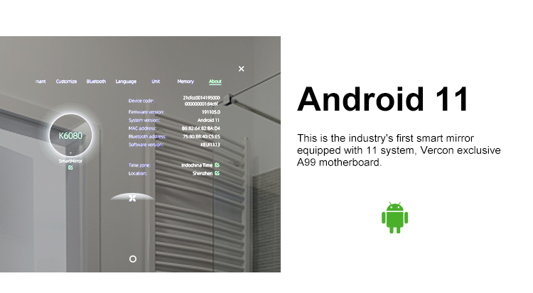 Smarter Badezimmerspiegel Android