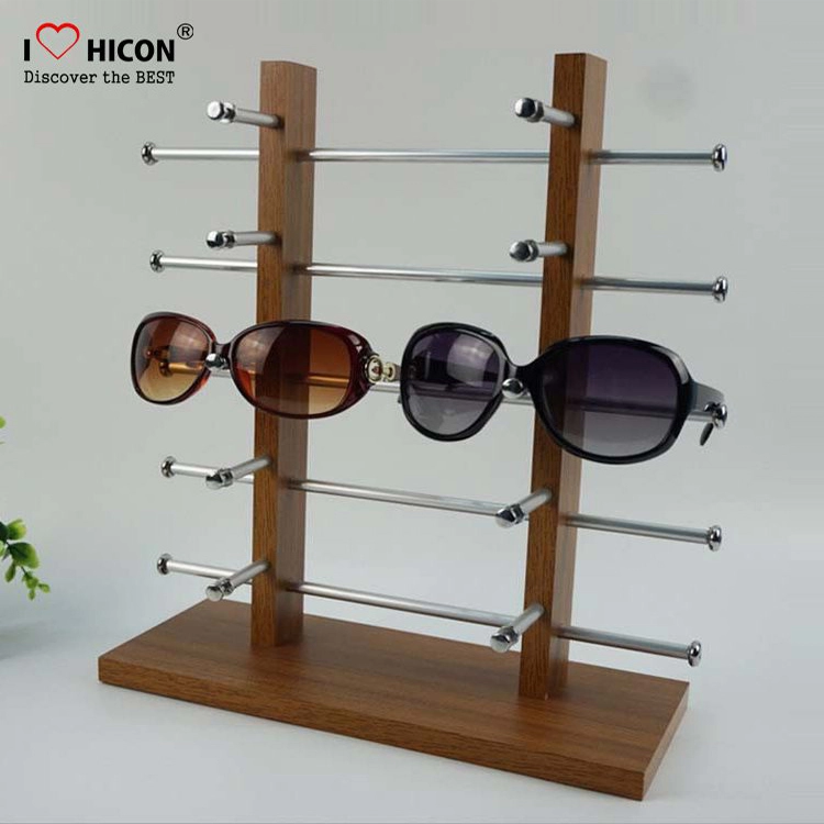 5-lagiger brauner Holz-Sonnenbrillenständer zum Verkauf