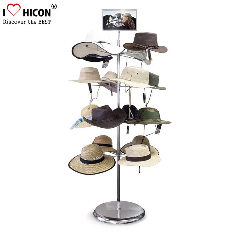 4-seitiger, lässiger, silbriger, individuell gestalteter Hutständer aus Metall