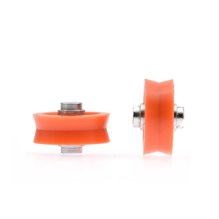 V-Nut-Orange-Nylon-Rollenlagerrad für Möbel 6 * 21 * 8 mm