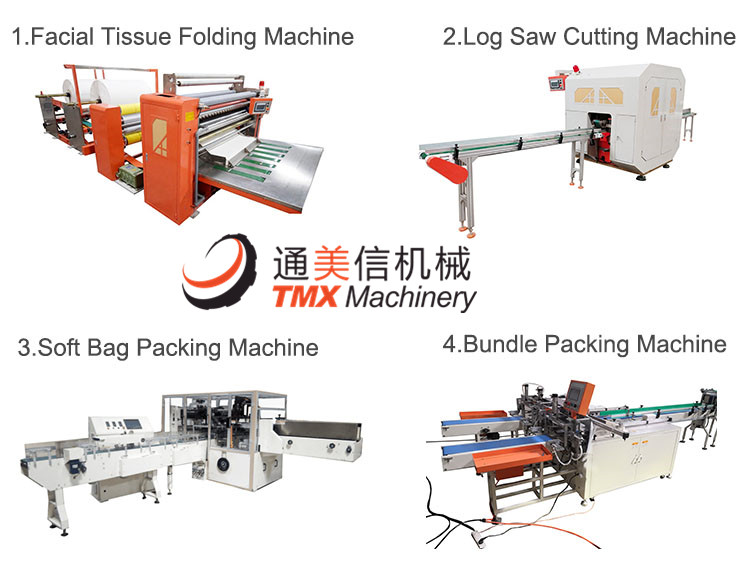 Maschinendetailbild der Verpackungsmaschine für Gesichtstücher