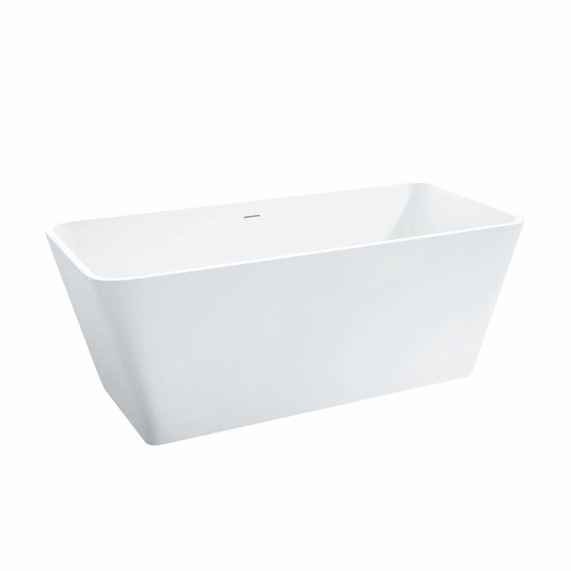 Moderne weiße freistehende Badewanne aus Mineralwerkstoff
