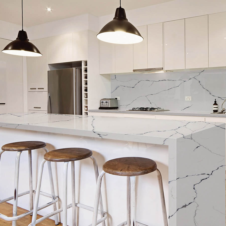 White Calacatta Quartz countertops