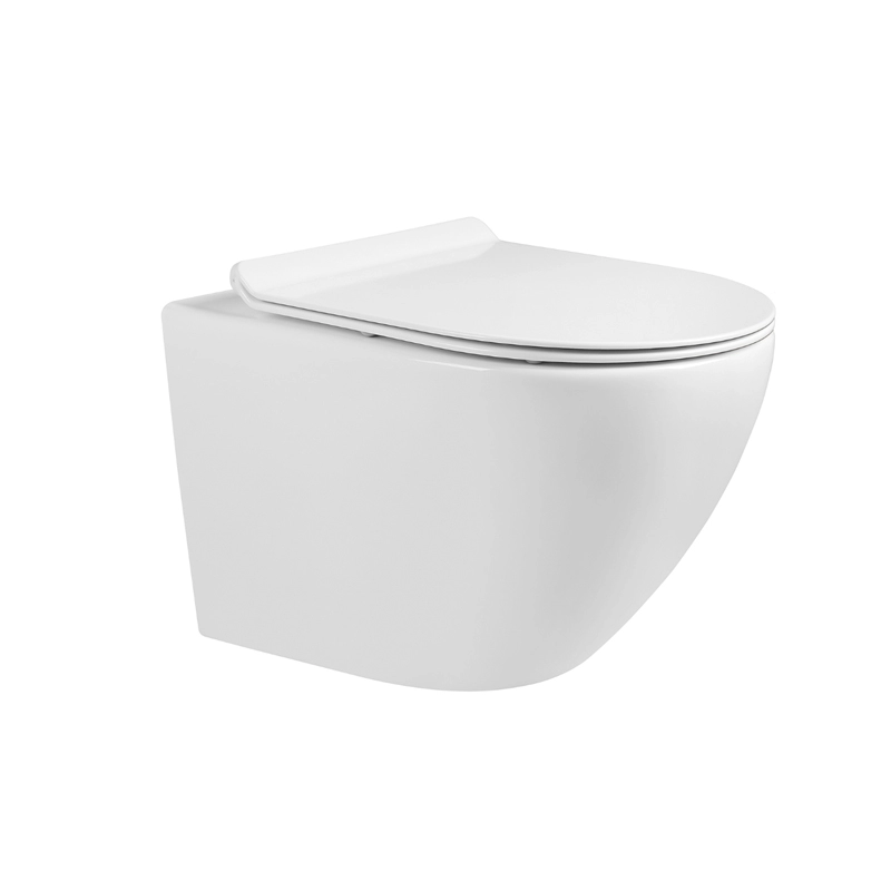 Wand-WC in modernem Design aus weißer Keramik