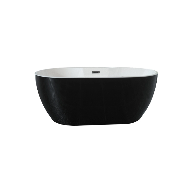 Freistehende Acryl-Badewanne in schwarzer Farbe